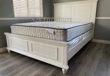Ck white Alina bed with ortho mattress included