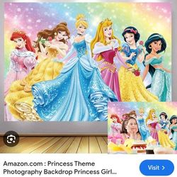 Princess Party Backdrop, Dress And Cape