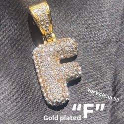F GOLD PLATED PENDANT 