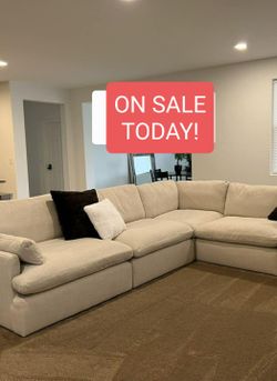 Beige Cloud Couch Modular Sectional Sofa