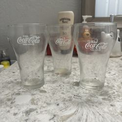 Vintage Glass Coke Cups 