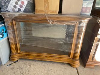 Wood and Glass Display Cabinet