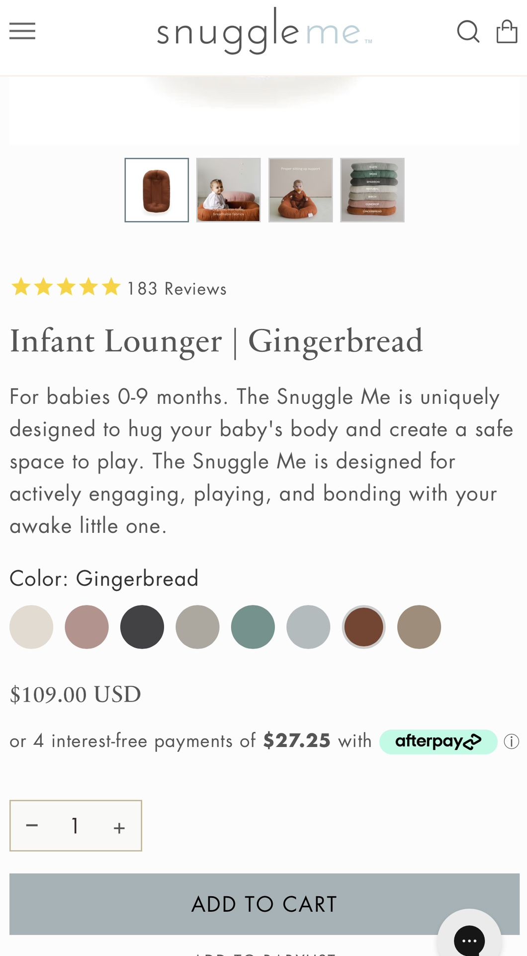 Snuggle Me Organic Pillow Baby New Born