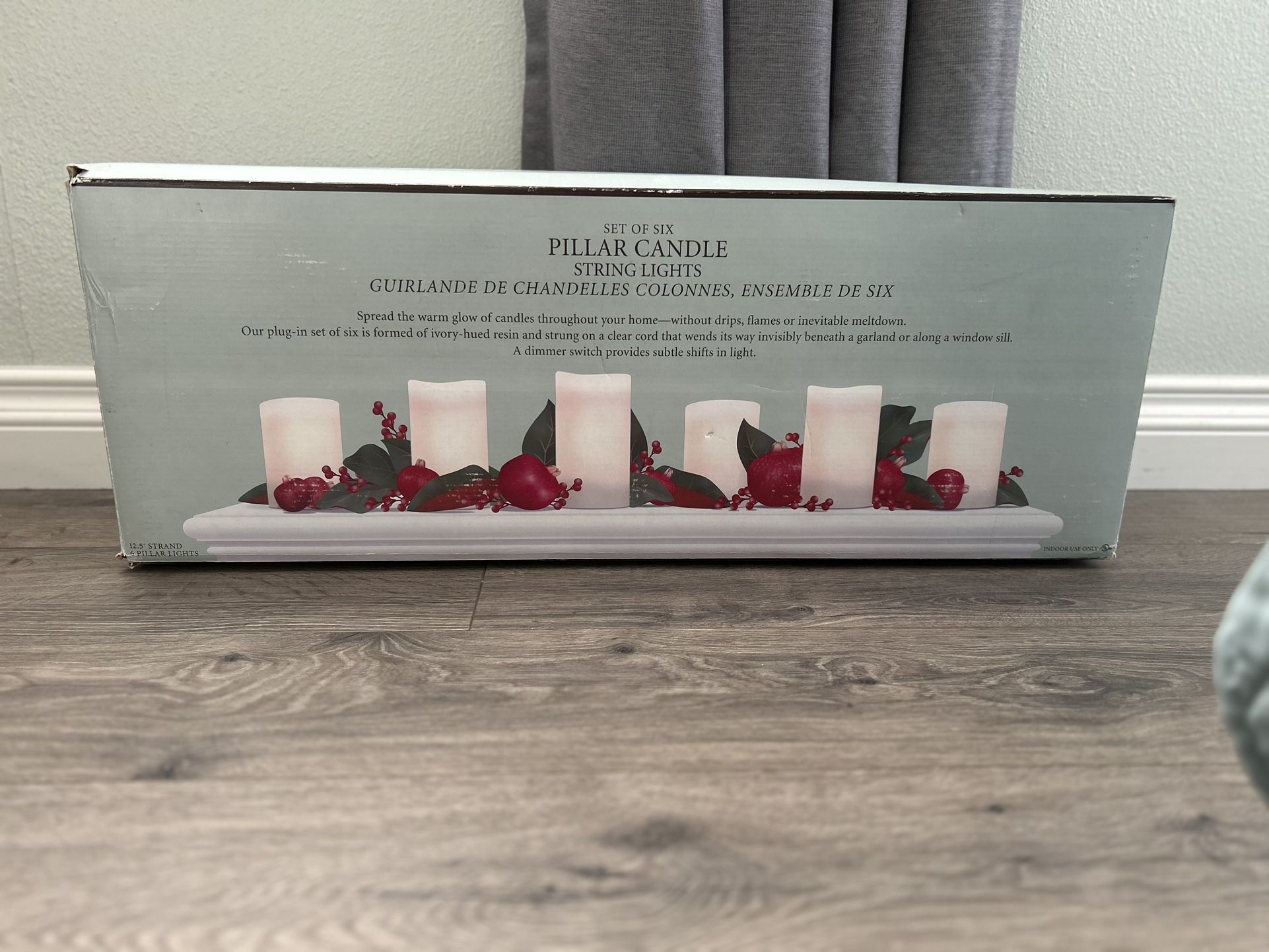 Restoration Hardware Set Of 6 Ivory String Flameless Pillar Lights With Dimmer Switch Works Well