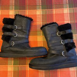 Ugg Brand Black Leather Boots