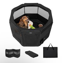 PETSFIT Portable Dog Playpen,36" with Removable Waterproof Mat (36" L x 36" W x 21" H). Russell/Boulder Area