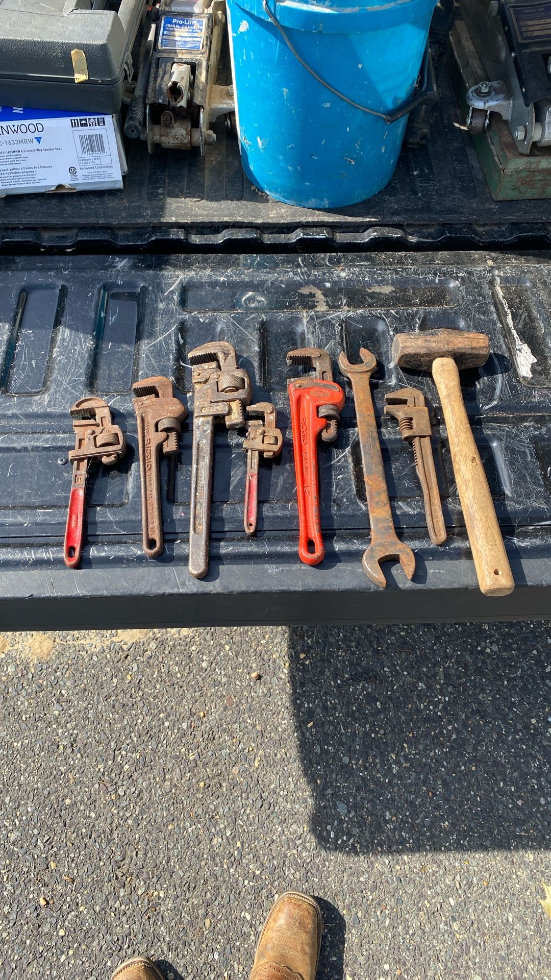 Pipe Wrenches And Hammer