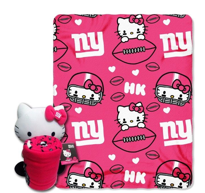 HELLO KITTY X NFL PLUSH THROW SET