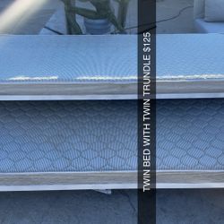 TWIN BED WITH TWIN TRUNDLE $125
