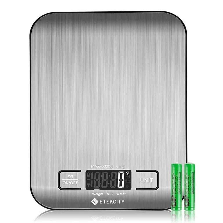 Etekcity Kitchen Scale, Digital Food Scale, 304 Stainless Steel, 11lb/5kg, Silve