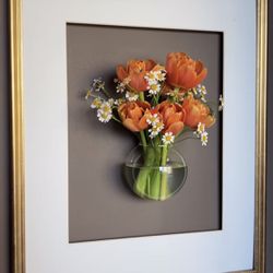 Floral Wall Art Frame & Vase 
