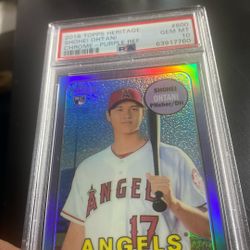 2018 Topps Heritage Shohei Ohtani Purple Refractor Rookie Card PSA 10