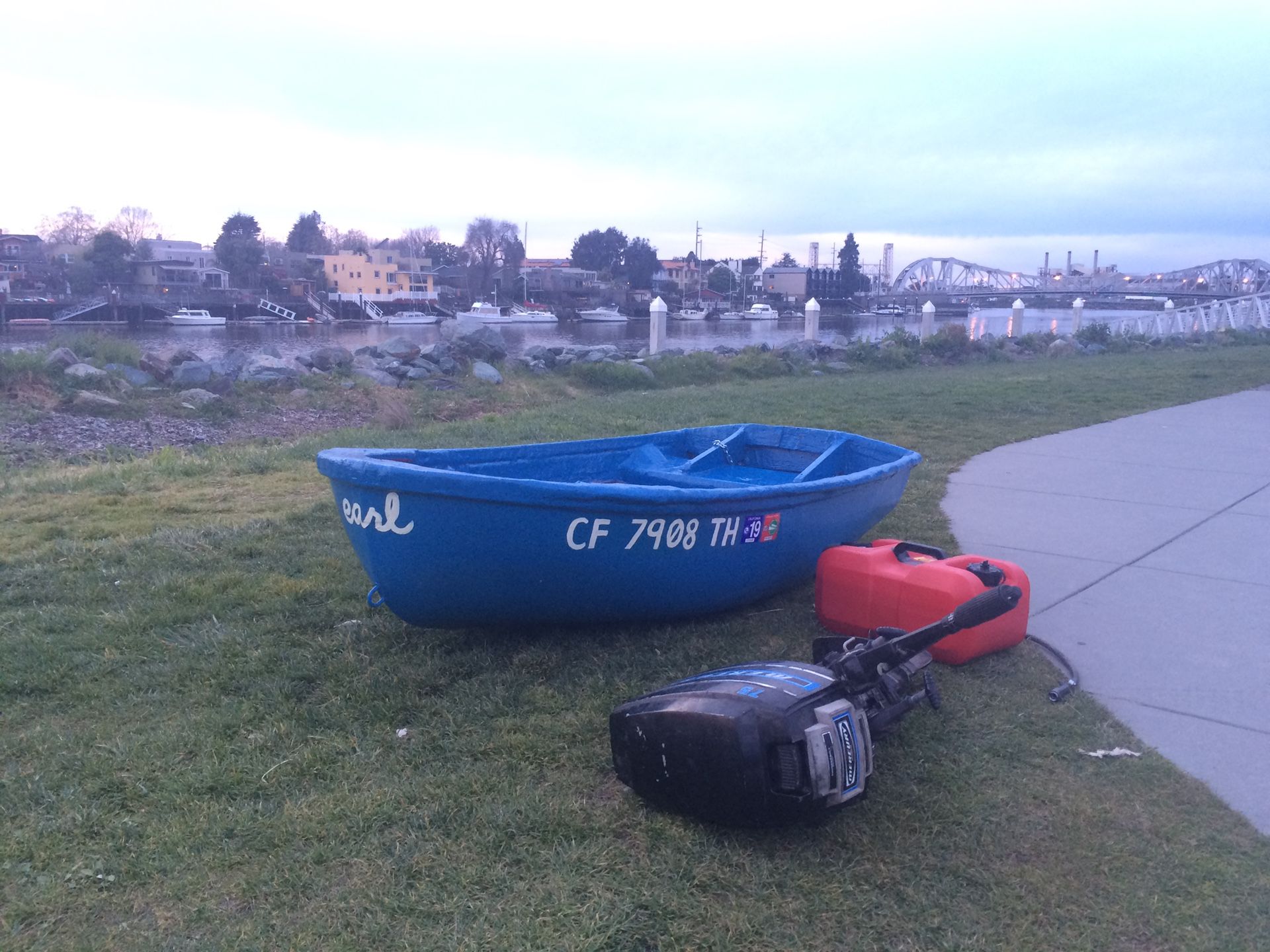 Spunky little blue boat