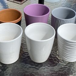 Lot Of 10 Ceramic Pots 5"x6"----$30 For All