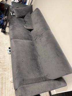 Gray Velvet 3-Seat Sofa sleeper couch