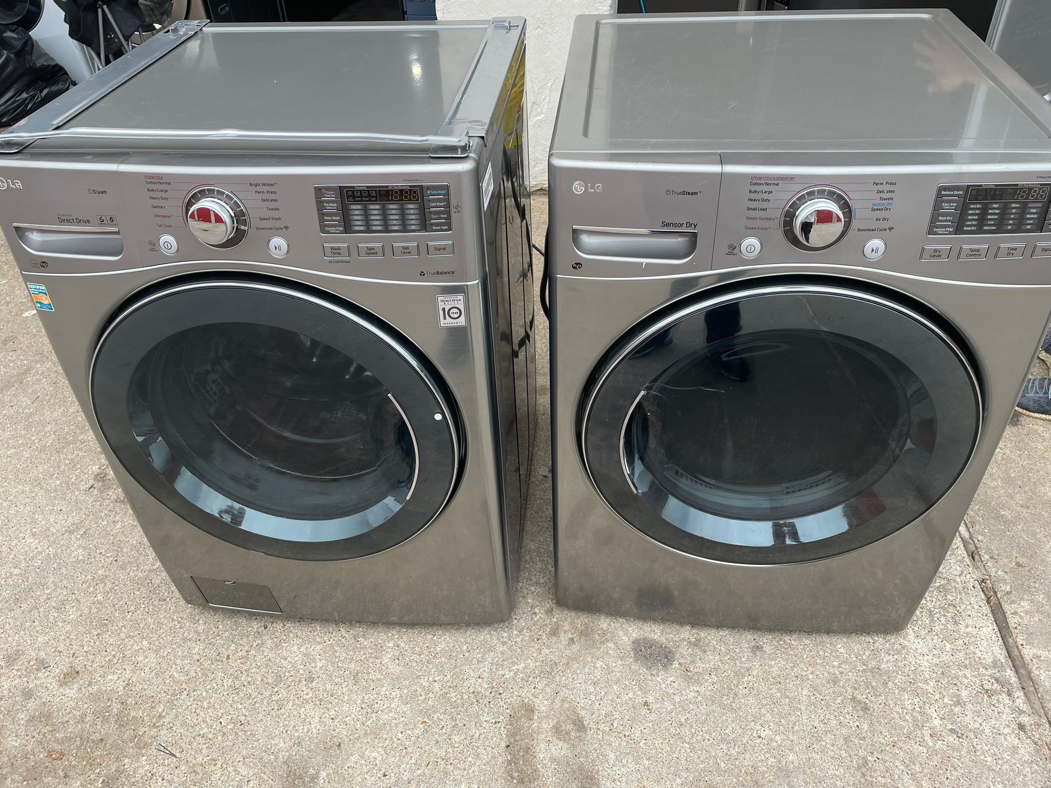 LG Washer Steam Dryer Eléctric Steam Nice Set