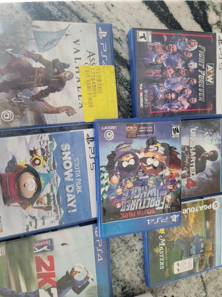 Masters South Park Snow Day Fractured But Whole Ps5 Video Game Lot All 6 VALHALLA UNCHARTED 4 AEW Pga Ps4 Ps5
