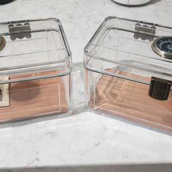 Acrylic Humidors With Hygrometer & Boveda Pack!! 