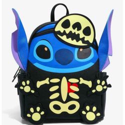 Her Universe Disney Lilo & Stitch Skeleton Stitch Glow-in-the-Dark Mini Back NWT