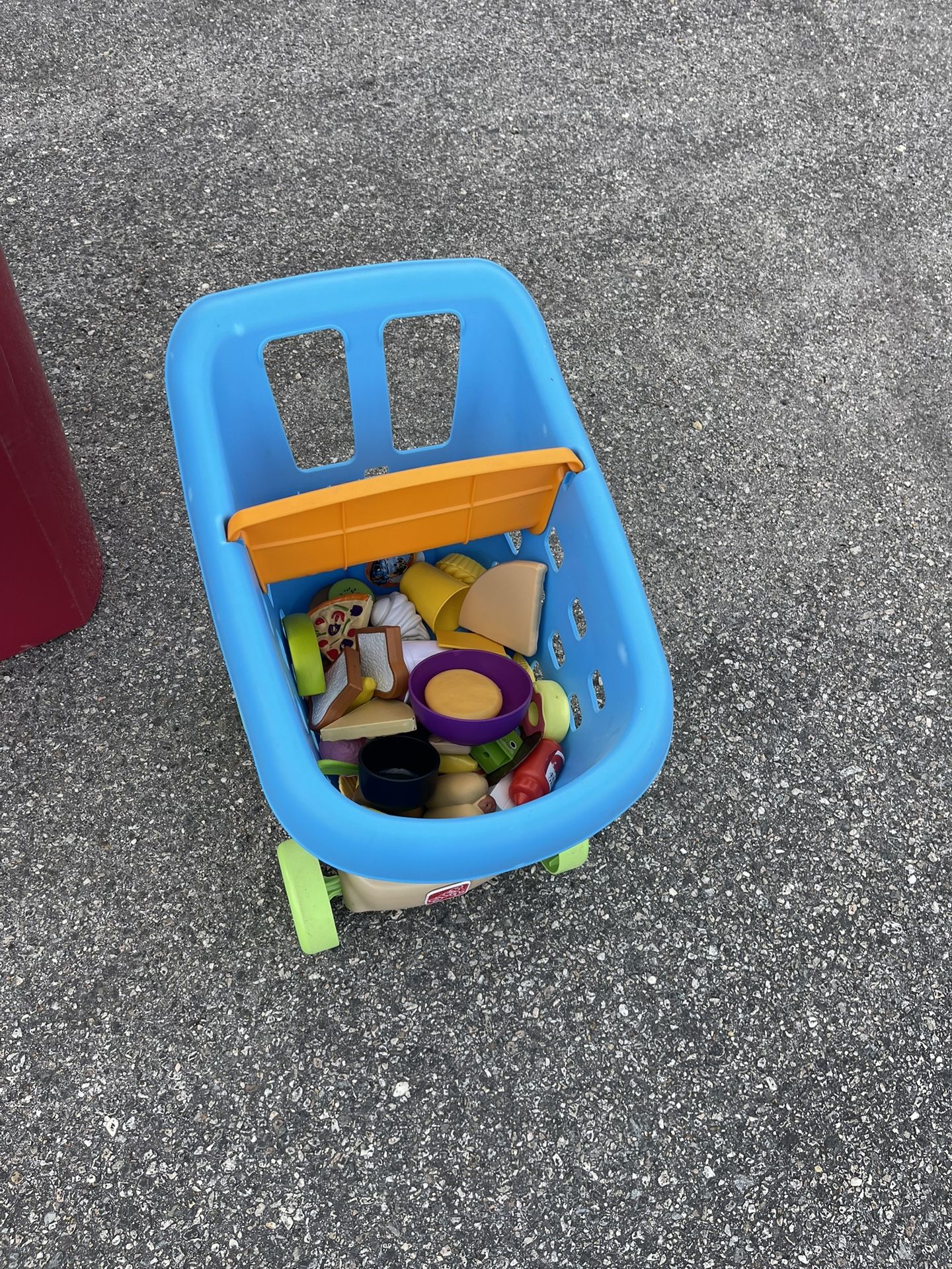 Kids Shopping Cart With Food