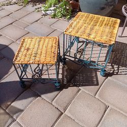 $13 Plant Stands Metal and Wicker