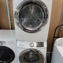 Samsung Front Load Washer And Stackable Gas Dryer Set 