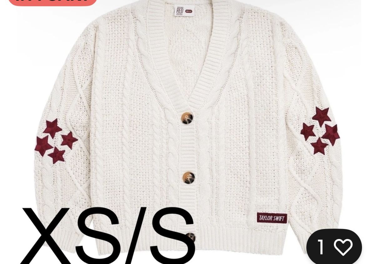 Taylor Swift “Red” Cardigan XS/S AUTHENTIC BRAND NEW