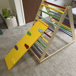 Foldable Wood Climber With Slide 