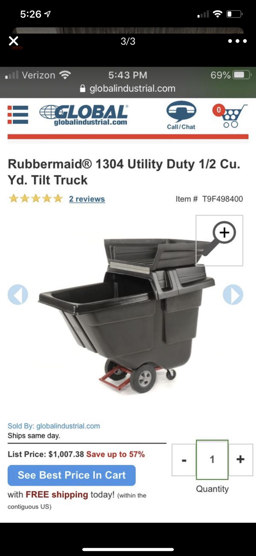 Rubber maid 1304 utility duty LIKE NEW! $200 or trade