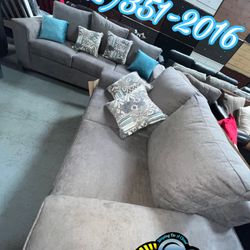 Grey Two And Three Seater Couch Sofa Nuevo 