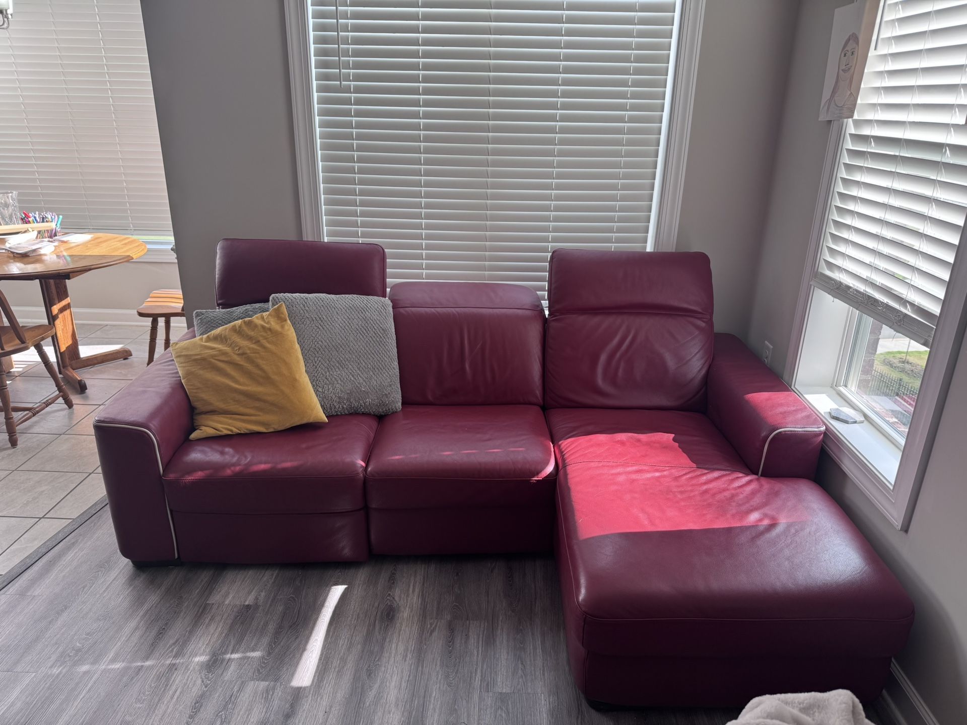 Natuzzi Italia Red Leather Couch
