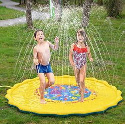 Sprinkle and Splash Play Mat for Kids - 69" Outdoor Sprinkler Water Toys - Perfect Inflatable Sprinkler Pad Summer Swimming Party Beach Pool Water Pl