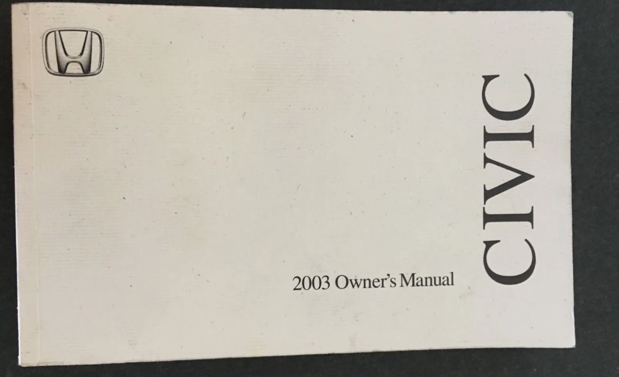 Original Vehicle Manual Book For Civic