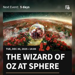 Two Sphere Tickets $400