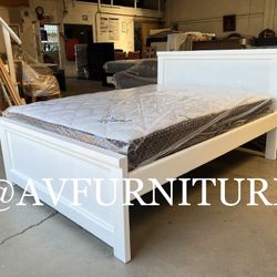White Full Bed And Mattress 