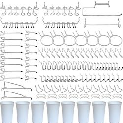 Pegboard Hooks, Will Not Fall Out, for Garage, Workbench, Kitchen, 170 Piece
