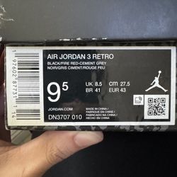 24’ Jordan 3 Black Cement