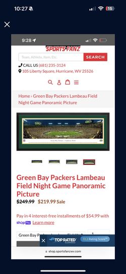 Green Bay Packers Lambeau Field Night Game Panoramic Picture