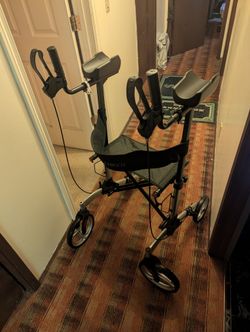Elenker upright folding walker with breathable mesh seat and back rest