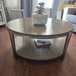 Large Round Wood Coffee Table
