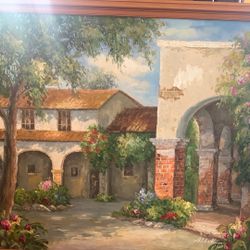 Canvas Painting Mexican Hacienda 