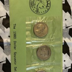 Susan B Anthony - Mint P, S, D —1980 Dollar Souvenir Set