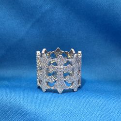 Moissanite 0.78 ctw Circle Cross Ring 