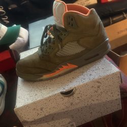 Olive Green An Orange 5 Jordans