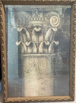 Large Framed Architectural Column Wall Art – 27” × 37”