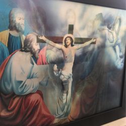 3-D Picture Of Crucifixion/Last Supper Of Jesus