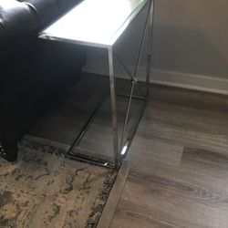 Chrome and glass side table