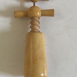 MCM Vintage Wooden Corkscrew Wine Opener
