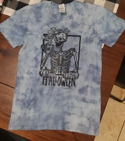 Holloween Tie Dye Skeleton Shirt