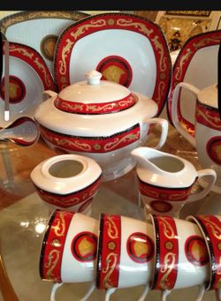 51 pcs porcelain dinner set for 8 servings, brand new